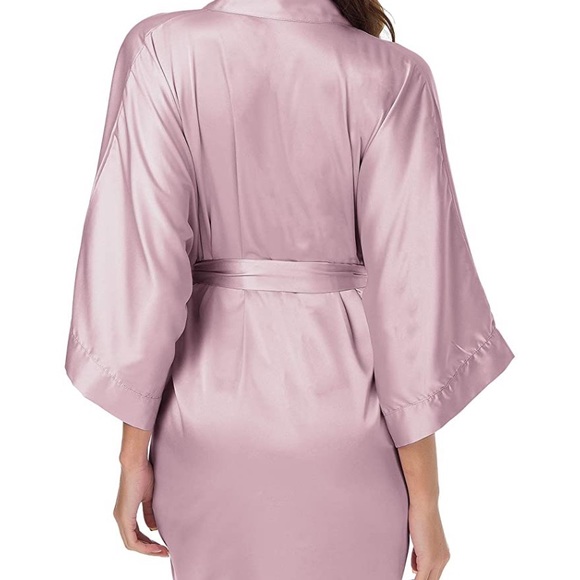 NWT kimono silky robe in dusty rose - Picture 2 of 6